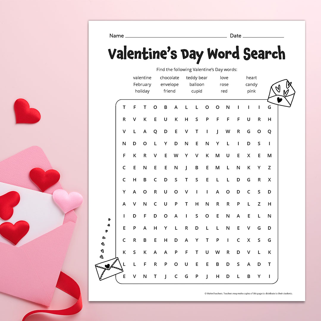 Valentine's Day word search