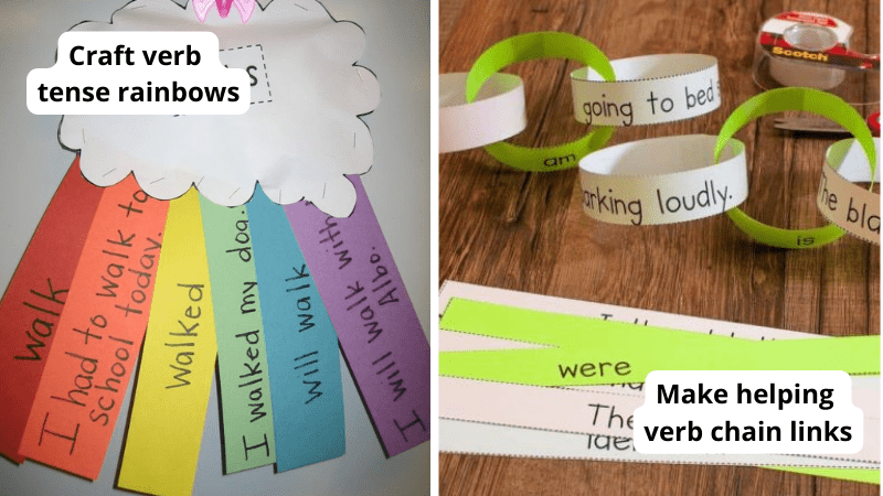 Collage of Verb Tenses Activities