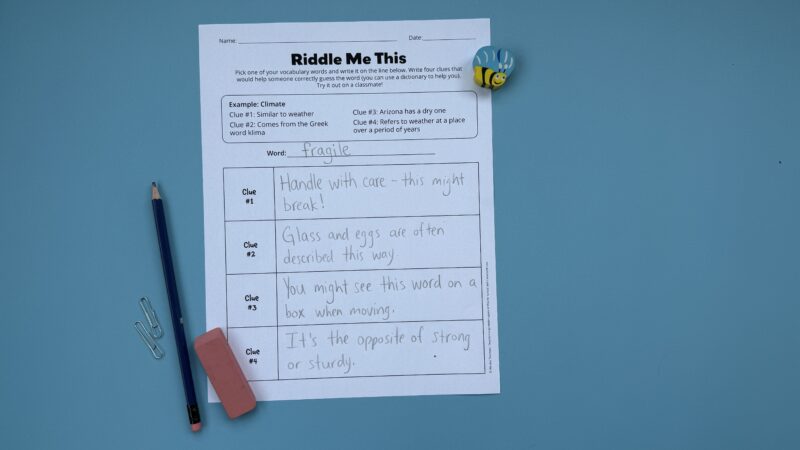 vocabulary activity riddle me this vocabulary activity riddle me this