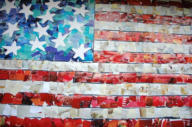 Flag mosaic collage -- fourth of july activities