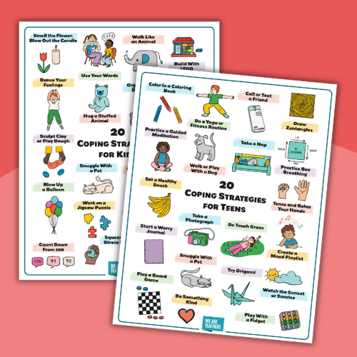 Coping Skills Poster two colorful posters illustrated with coping strategies for students