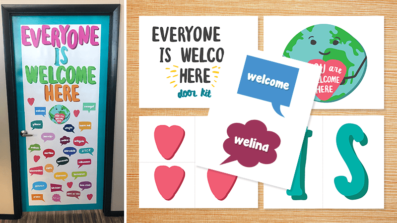 Get this Printable Door Kit to Show Everyone is Welcome