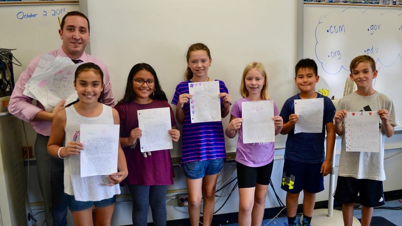 5th Graders Learn Life Lessons by Writing Letters to Cancer Survivors