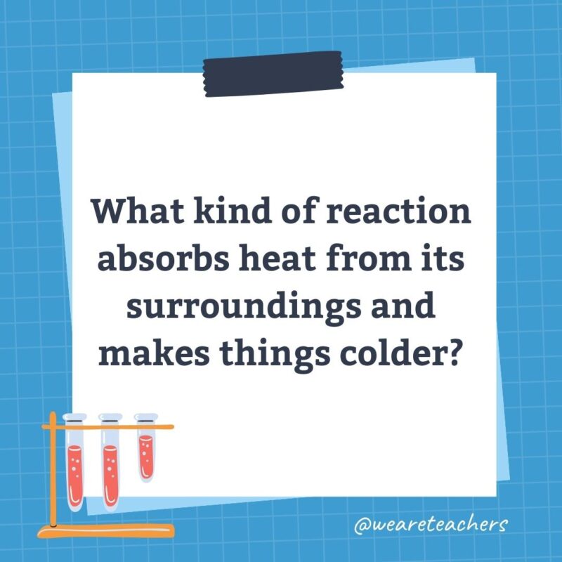 What kind of reaction absorbs heat from its surroundings and makes things colder?