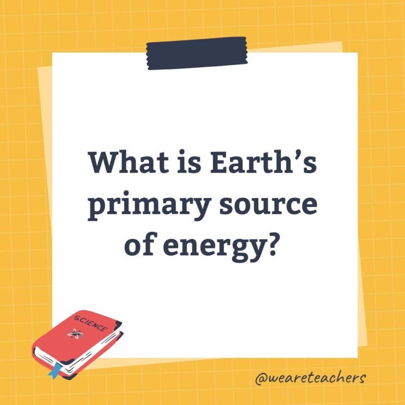 What is Earth's primary source of energy?