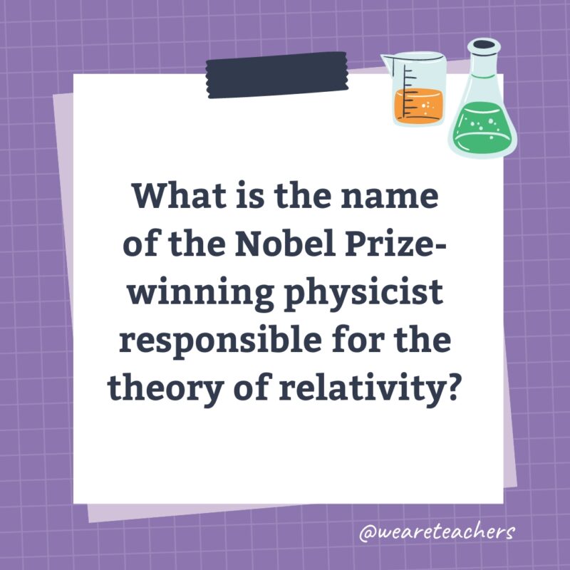 What is the name of the Nobel Prize-winning physicist responsible for the theory of relativity?