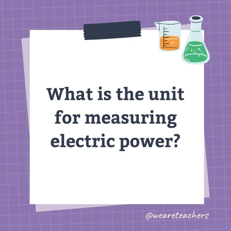 What is the unit for measuring electric power?