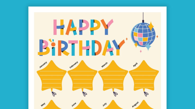 birthday chart for classroom