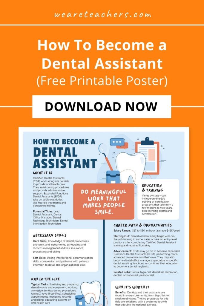 How To Become a Dental Assistant (Free Printable Poster) - We Are Teachers