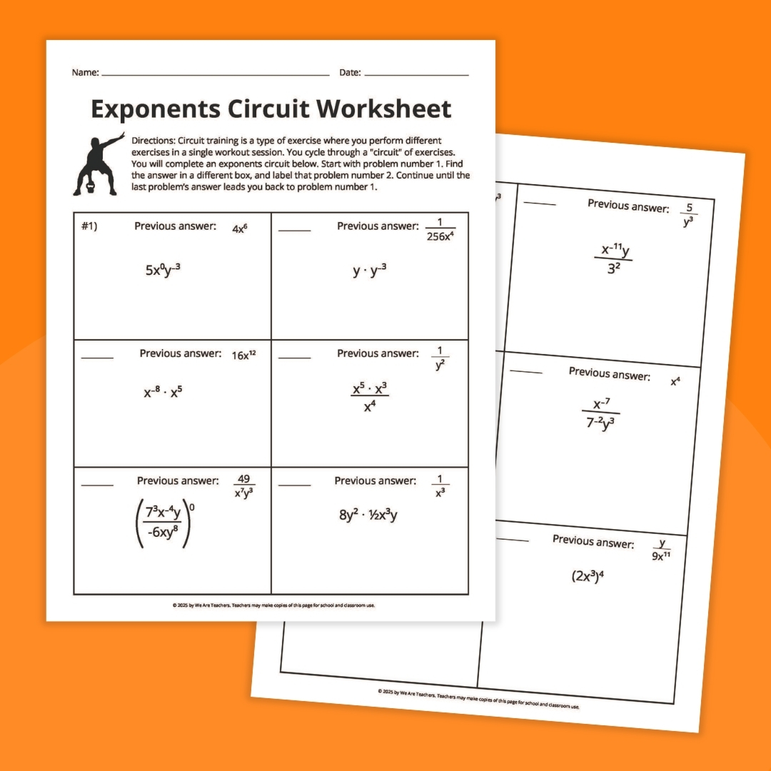 Exponents Circuit Worksheet