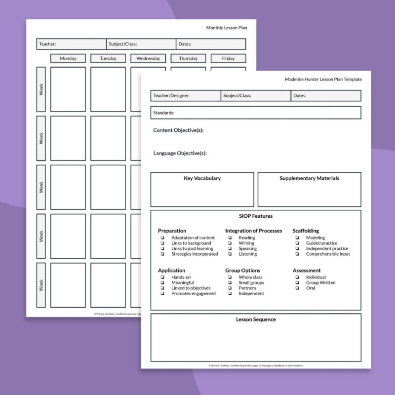 Free Lesson Plan Templates