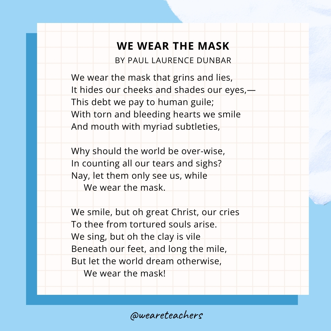 We Wear the Mask by Paul Laurence Dunbar