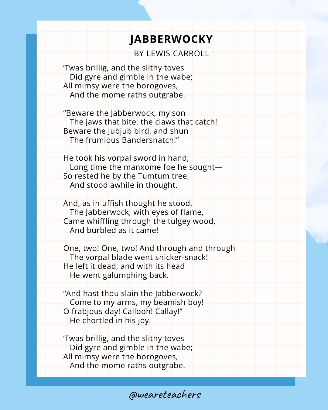 Jabberwocky by Lewis Carroll