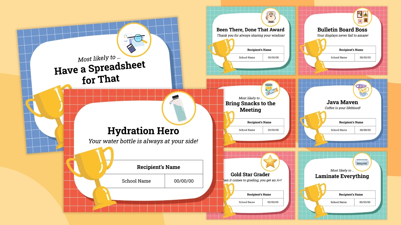 خمسون جائزة للمعلمين وطاقم المدرسة
قوالب مجانية وقابلة للتخصيص