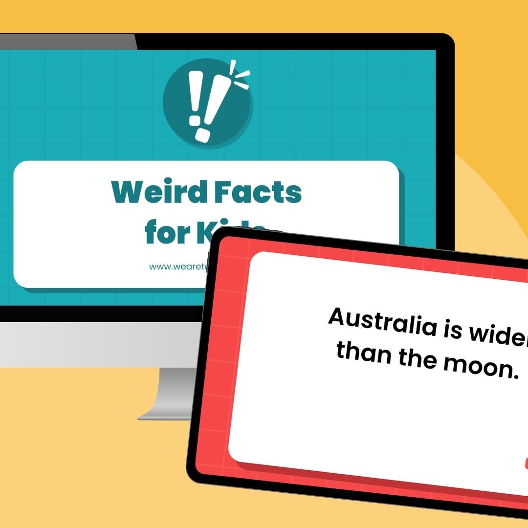 an image of a fun fact for kids on a computer and tablet screen mockup