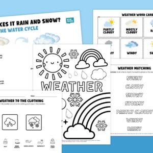 Images in the weather worksheet bundle.
