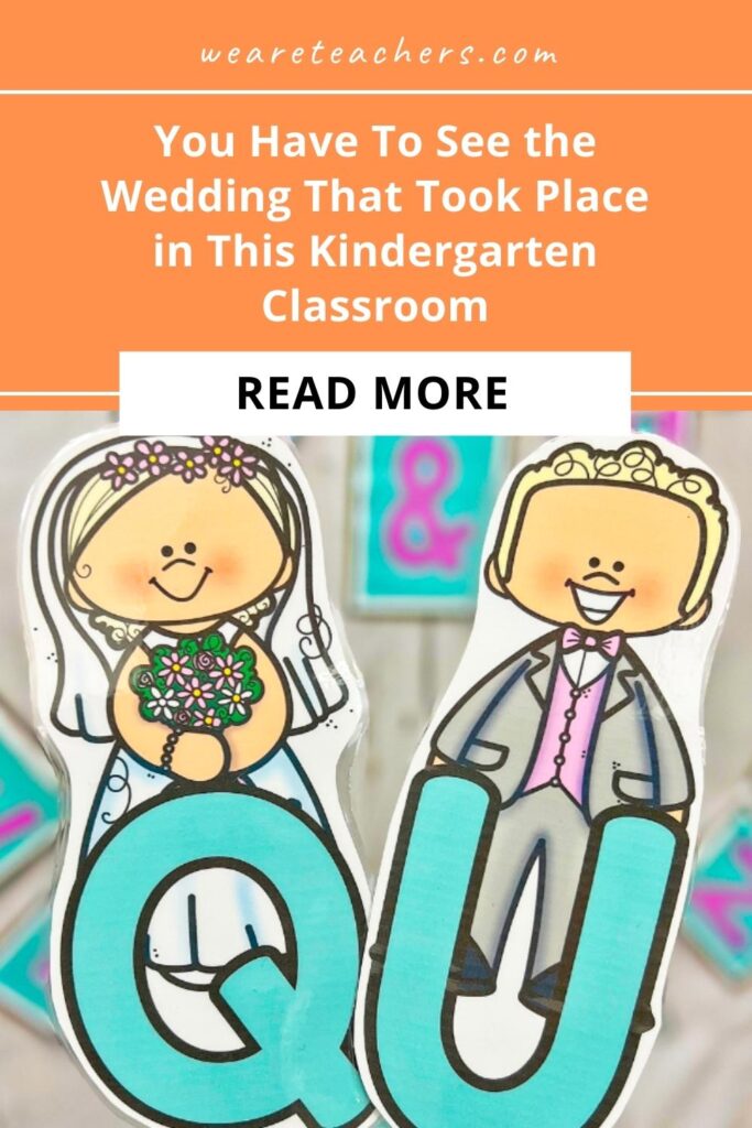 You have to see this classroom wedding for yourself. This kindergarten teacher helped his students marry Q and U.