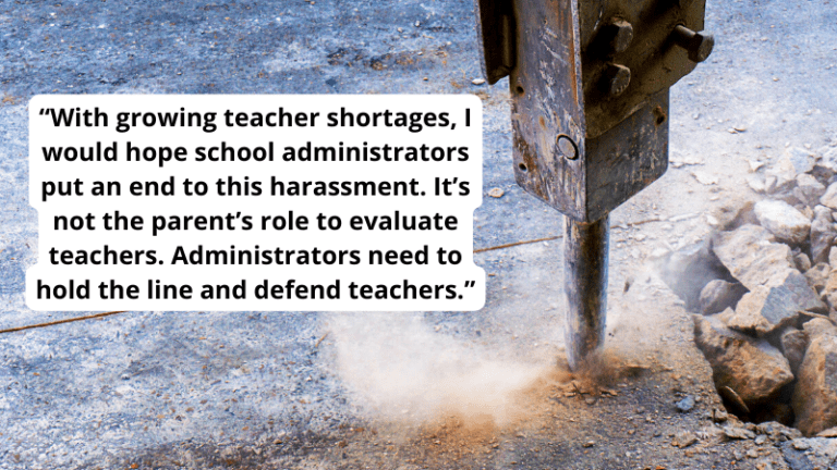 A quote paired with a photo of a jackhammer