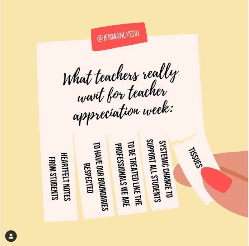 What teachers really want for teacher appreciation