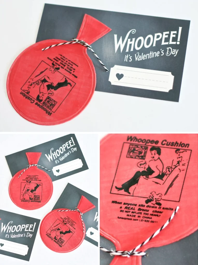 Valentine cards for students with whoopee cushions attached