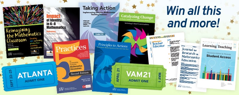 Professional development books and virtual event tickets teachers can win from NCTM