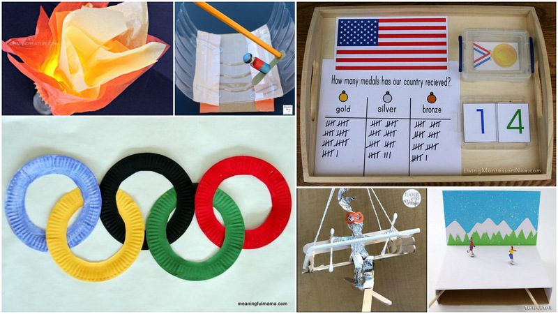 Collage of Winter Olympics Activities for Kids