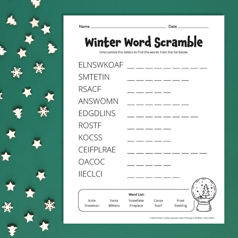 Winter Word Scramble