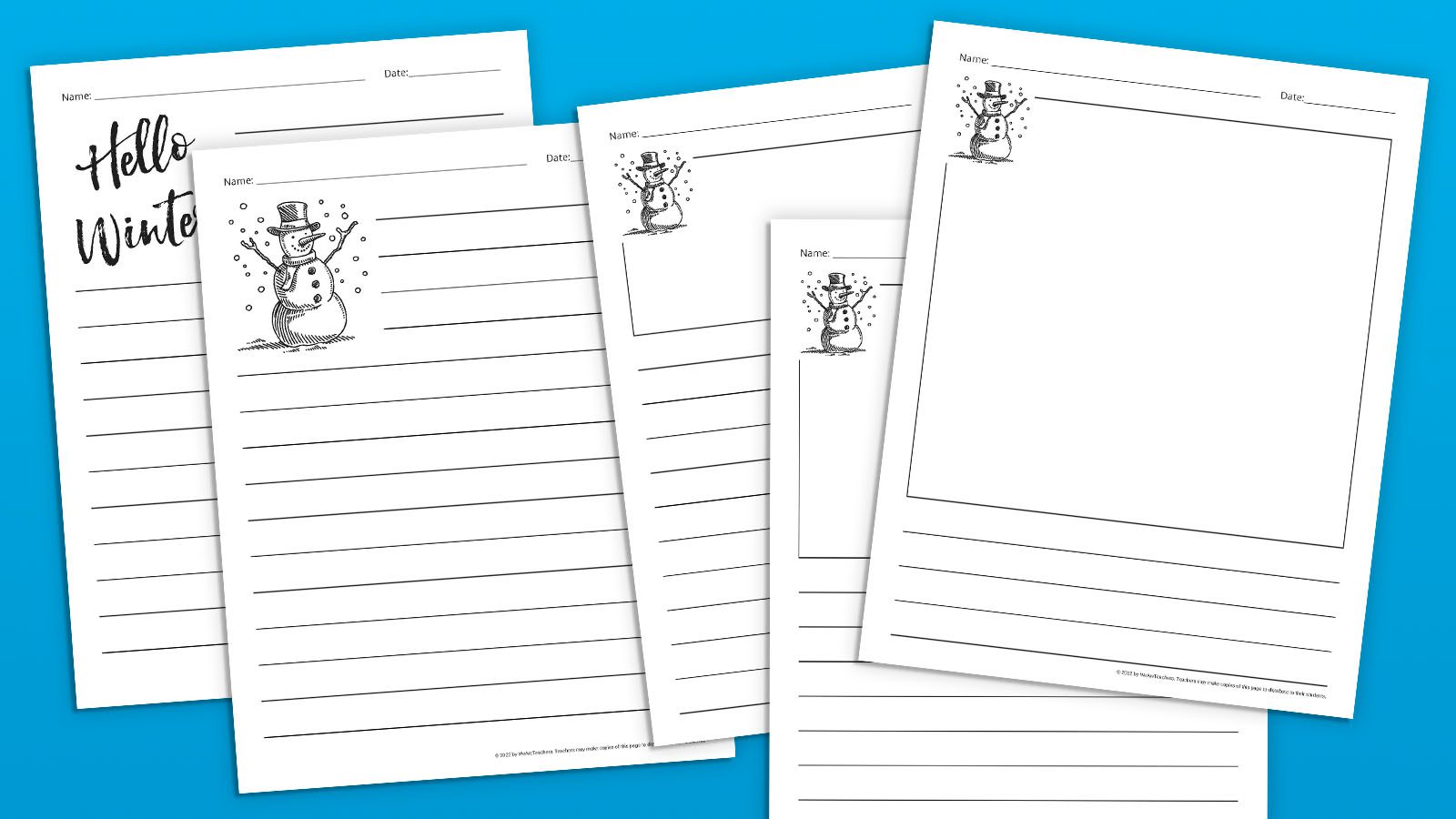 Free Printable Winter Writing Paper Plus 10 Winter Writing Prompts.