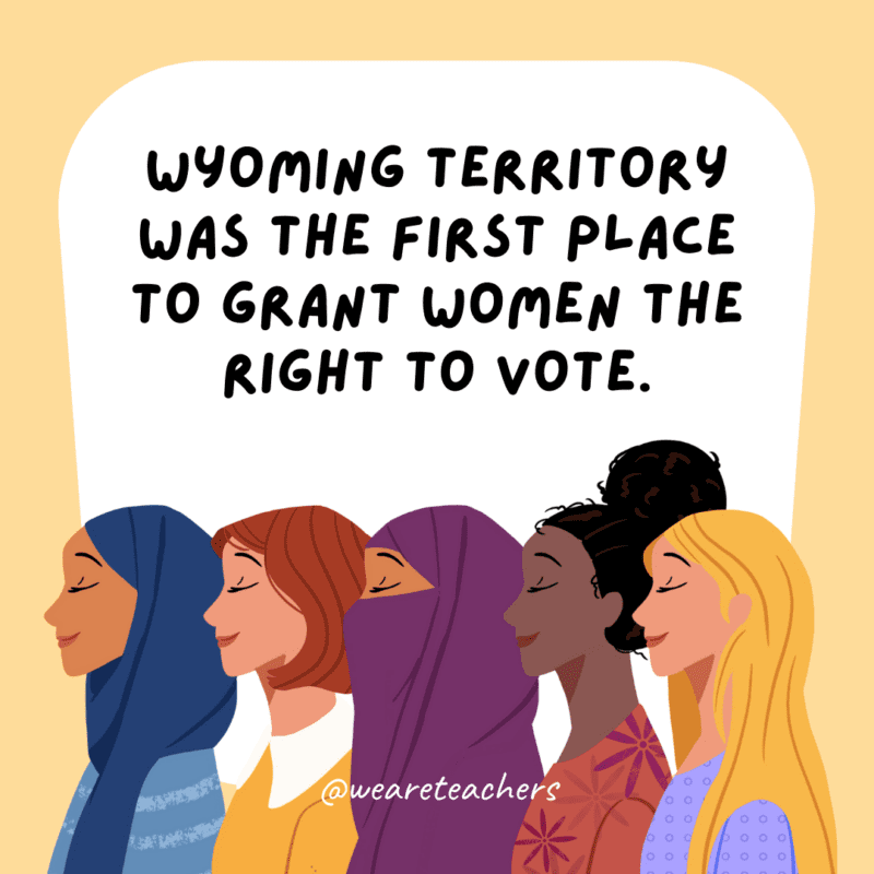 Wyoming Territory was the first place to grant women the right to vote.