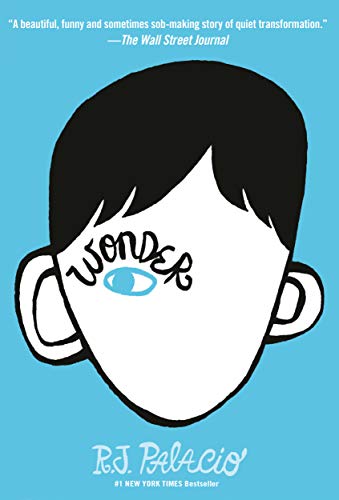 Book cover of Wonder, by R.J. Palacio, as an example of chapter books for fifth graders