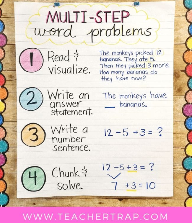 steps in solving word problems in math