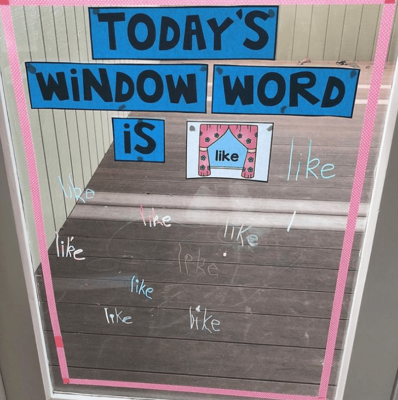 Write sight words on the window