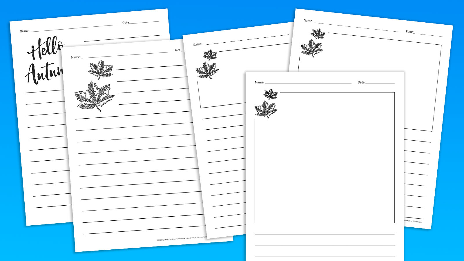 Free Printable Fall Lined Paper.