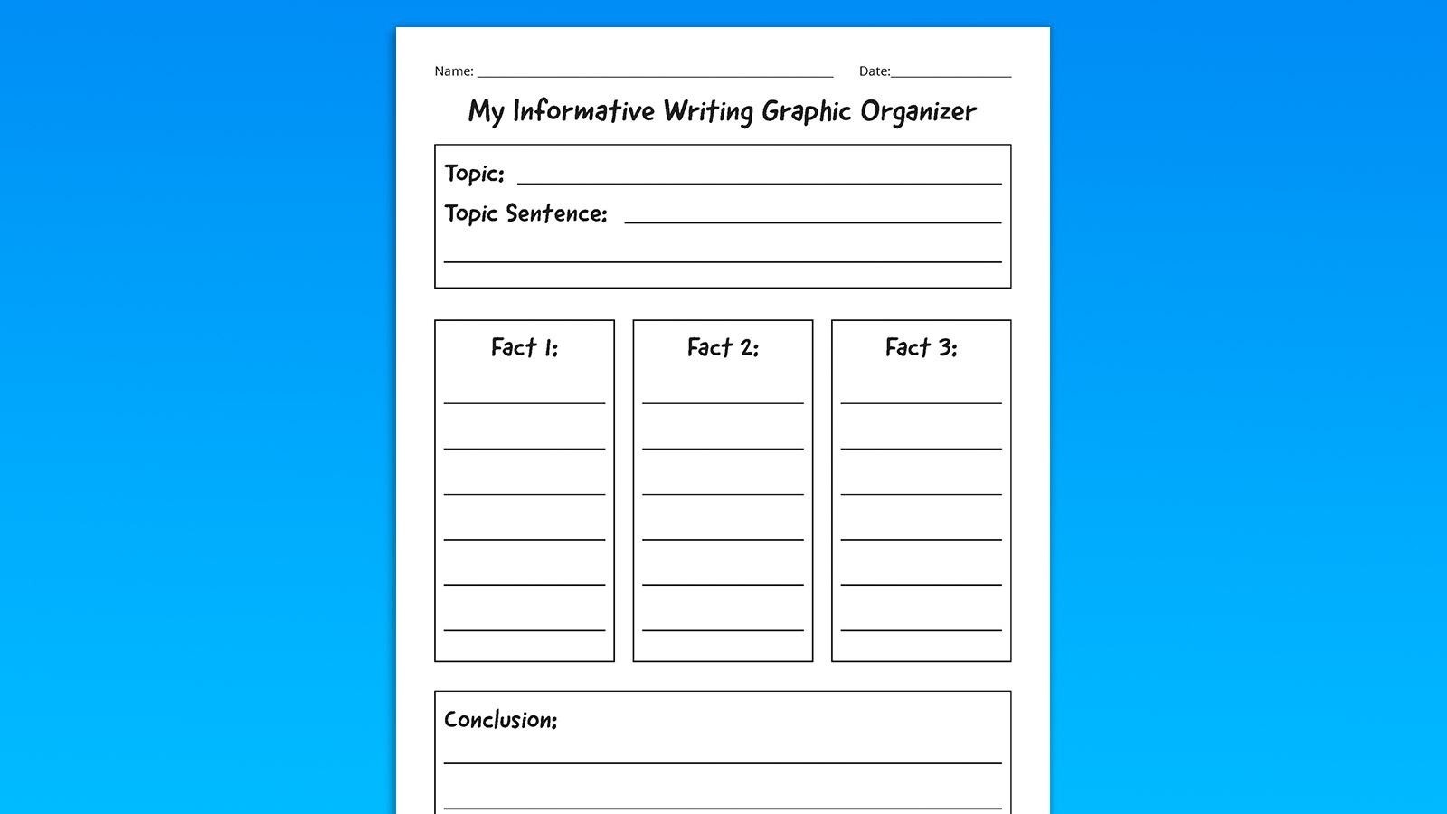 Informational Writing Graphic Organizer.