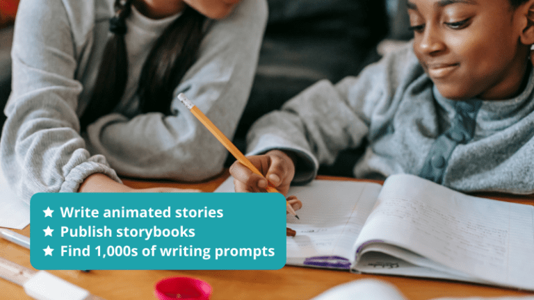 Write animated stories, publish storybooks, and where to get 1,000s of writing prompts.