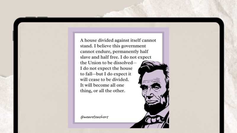 Google Slide with quote by Abraham Lincoln.