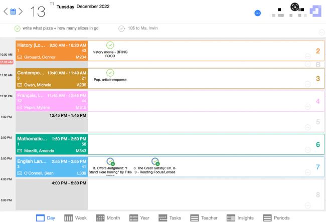 Screen shot of Studyo online academic planner app for students
