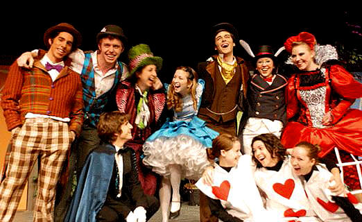 Cast of Alice in Wonderland in high school plays