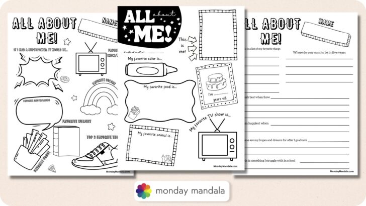 A couple of versions of an all about me worksheet