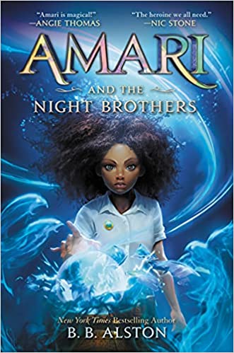 Book cover for Amari and the Night Brothers as an example of fantasy books for kids