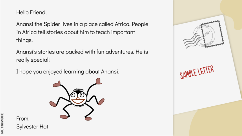 Sample letter about Anansi the Spider