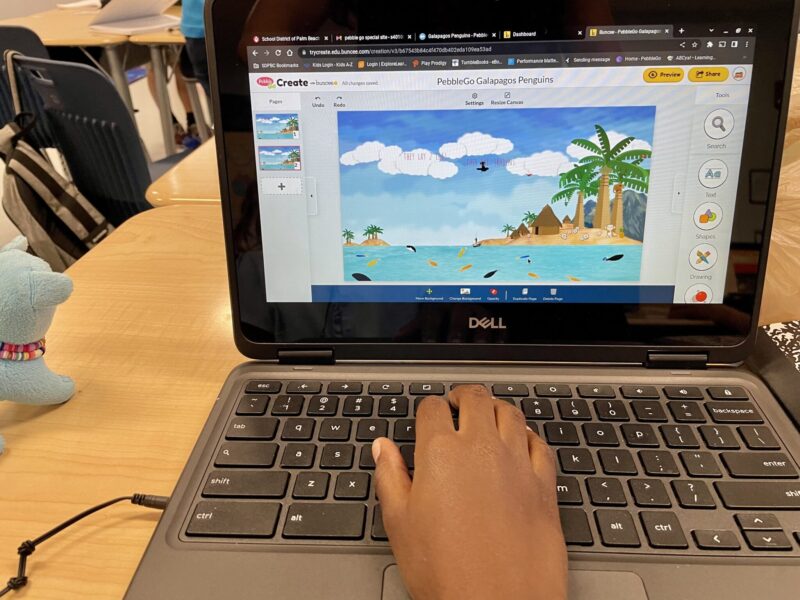 animal facts 2 A view of a student's laptop showing a slide about animal facts