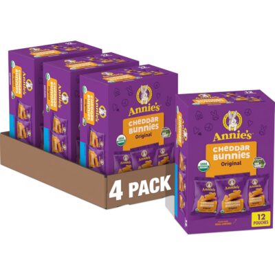 25 Yummy School-Approved Healthy Snacks for Kids Annie's Organic Cheddar Bunnies