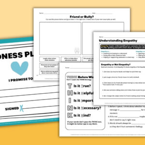 Anti-bullying activities bundle worksheets and printables for elementary classrooms