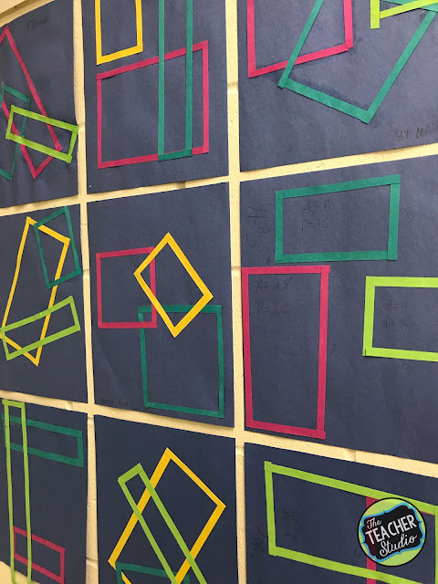 art made with shapes to calculate area and perimeter 