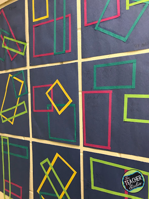 art made with shapes to calculate area and perimeter 