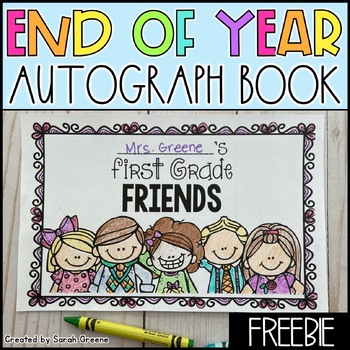 The cover of a first grade autograph book