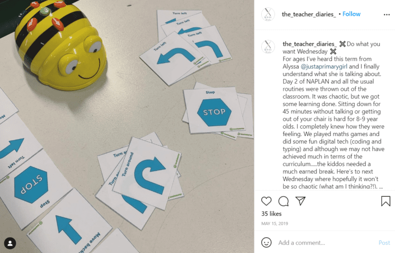 Still of awesome tools for teaching robotics like Bee-Bots from Instagram