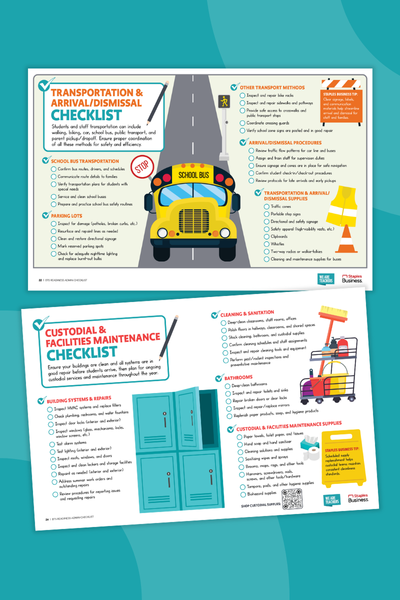 Back to School Checklist Two pages from a back to school checklist for administrators