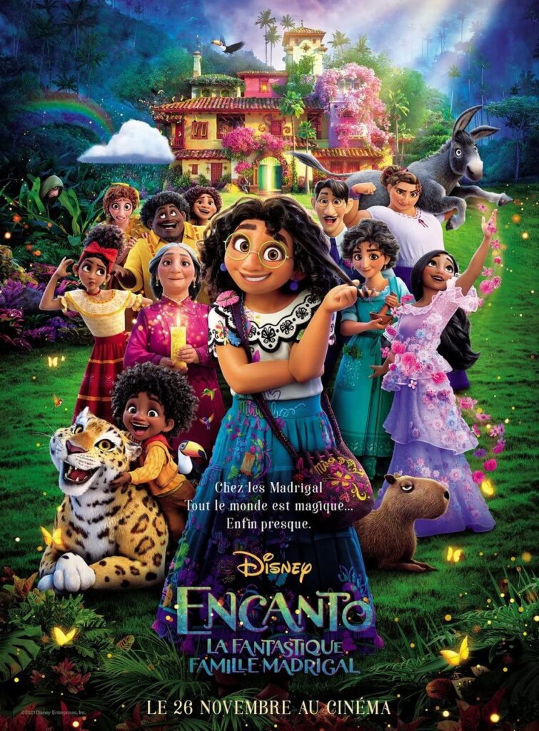 Colorful poster of entire family for Encanto movie